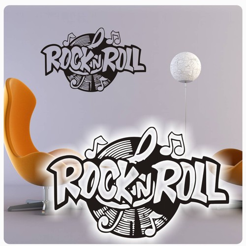Wandtattoo rock roll - wandtattoo, rock´n
